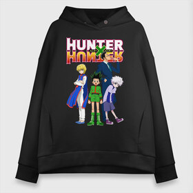 Женское худи Oversize хлопок с принтом Hunter x Hunter в Белгороде, френч-терри — 70% хлопок, 30% полиэстер. Мягкий теплый начес внутри —100% хлопок | боковые карманы, эластичные манжеты и нижняя кромка, капюшон на магнитной кнопке | Тематика изображения на принте: anime | hunter x hunter | аниме | гон фрикс | манга | охотник х охотник | хантер хантер | хантеры