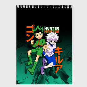 Скетчбук с принтом Hunter x Hunter в Белгороде, 100% бумага
 | 48 листов, плотность листов — 100 г/м2, плотность картонной обложки — 250 г/м2. Листы скреплены сверху удобной пружинной спиралью | anime | hunter x hunter | аниме | гон фрикс | манга | охотник х охотник | хантер хантер | хантеры