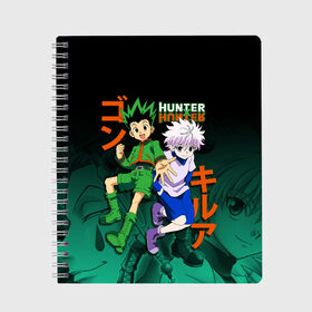 Тетрадь с принтом Hunter x Hunter в Белгороде, 100% бумага | 48 листов, плотность листов — 60 г/м2, плотность картонной обложки — 250 г/м2. Листы скреплены сбоку удобной пружинной спиралью. Уголки страниц и обложки скругленные. Цвет линий — светло-серый
 | anime | hunter x hunter | аниме | гон фрикс | манга | охотник х охотник | хантер хантер | хантеры