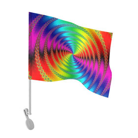Флаг для автомобиля с принтом Цветной гипноз в Белгороде, 100% полиэстер | Размер: 30*21 см | насыщенные цвета | радуга | спираль | цвет | цвета | яркие цвета | ярко
