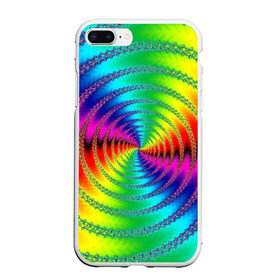 Чехол для iPhone 7Plus/8 Plus матовый с принтом Цветной гипноз в Белгороде, Силикон | Область печати: задняя сторона чехла, без боковых панелей | насыщенные цвета | радуга | спираль | цвет | цвета | яркие цвета | ярко