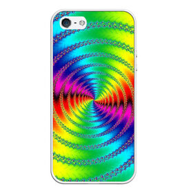 Чехол для iPhone 5/5S матовый с принтом Цветной гипноз в Белгороде, Силикон | Область печати: задняя сторона чехла, без боковых панелей | насыщенные цвета | радуга | спираль | цвет | цвета | яркие цвета | ярко