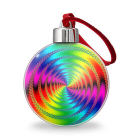 Ёлочный шар с принтом Цветной гипноз в Белгороде, Пластик | Диаметр: 77 мм | насыщенные цвета | радуга | спираль | цвет | цвета | яркие цвета | ярко