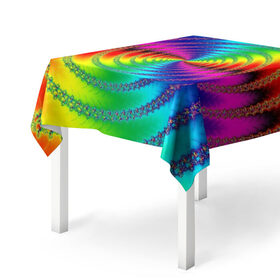 Скатерть 3D с принтом Цветной гипноз в Белгороде, 100% полиэстер (ткань не мнется и не растягивается) | Размер: 150*150 см | насыщенные цвета | радуга | спираль | цвет | цвета | яркие цвета | ярко