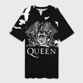 Платье-футболка 3D с принтом Queen в Белгороде,  |  | bohemian | brian | freddie | john | mercury | must go on | queen | rhapsody | roger | taylor | the miracle | the show | богемская | рапсодия | роджер тейлор | фредди меркьюри