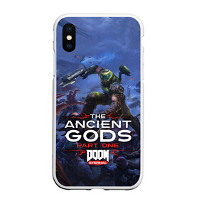 Чехол для iPhone XS Max матовый с принтом Doom Eternal The Ancient Gods в Белгороде, Силикон | Область печати: задняя сторона чехла, без боковых панелей | demon | dlc | doom | doom slayer | doomguy | eternal | games | the ancient gods | демон | древние боги | дум | игры | палач рока