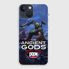 Чехол для iPhone 13 mini с принтом Doom Eternal The Ancient Gods в Белгороде,  |  | demon | dlc | doom | doom slayer | doomguy | eternal | games | the ancient gods | демон | древние боги | дум | игры | палач рока