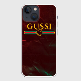 Чехол для iPhone 13 mini с принтом GUSSI   ГУСИ в Белгороде,  |  | anti | antibrand | brand | fashion | gucci | gusi | gussi | logo | meme | memes | анти | антибренд | бренд | гуси | гуччи | забавные | лого | логотип | мем | мемы | мода | прикол | приколы | прикольные | символ