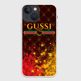 Чехол для iPhone 13 mini с принтом GUSSI   ГУСИ в Белгороде,  |  | anti | antibrand | brand | fashion | gucci | gusi | gussi | logo | meme | memes | анти | антибренд | бренд | гуси | гуччи | забавные | лого | логотип | мем | мемы | мода | прикол | приколы | прикольные | символ