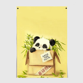 Постер с принтом Заказывали Панду? ? в Белгороде, 100% бумага
 | бумага, плотность 150 мг. Матовая, но за счет высокого коэффициента гладкости имеет небольшой блеск и дает на свету блики, но в отличии от глянцевой бумаги не покрыта лаком | order | panda | заказ | заказывали панду | панда | панда в коробке
