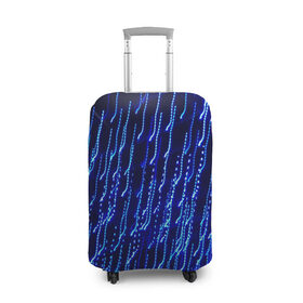 Чехол для чемодана 3D с принтом Neon rain в Белгороде, 86% полиэфир, 14% спандекс | двустороннее нанесение принта, прорези для ручек и колес | 3301 | 4800 | dpi | neon | rain | дождь | неон