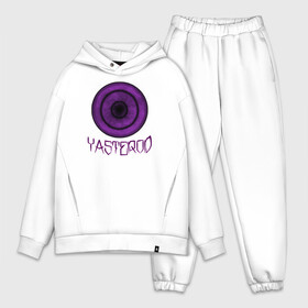 Мужской костюм хлопок OVERSIZE с принтом YASTEROD big в Белгороде,  |  | eye | purple | rinnegan | yasterod | глаз | риннеган | фиолетовый