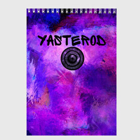 Скетчбук с принтом YASTEROD full paint в Белгороде, 100% бумага
 | 48 листов, плотность листов — 100 г/м2, плотность картонной обложки — 250 г/м2. Листы скреплены сверху удобной пружинной спиралью | Тематика изображения на принте: eye | paint | purple | rinnegan | yasterod | глаз | краска | риннеган | фиолетовый