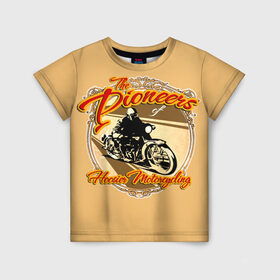Детская футболка 3D с принтом Hoosier Motorcycling в Белгороде, 100% гипоаллергенный полиэфир | прямой крой, круглый вырез горловины, длина до линии бедер, чуть спущенное плечо, ткань немного тянется | motorcycle | байкеры | мотоциклы | пионеры