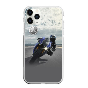 Чехол для iPhone 11 Pro Max матовый с принтом Yamaha в Белгороде, Силикон |  | clouds | helmet | motorcycle | racer | road | route | sky | speed | yamaha | гонщик | дорога | мотоцикл | небо | облака | скорость | трасса | шлем