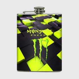 Фляга с принтом MONSTER ENERGY в Белгороде, металлический корпус | емкость 0,22 л, размер 125 х 94 мм. Виниловая наклейка запечатывается полностью | Тематика изображения на принте: energy | monster energy | кофеин | монстр | монстр энерджи | напиток | таурин | энергетик | энергетический напиток