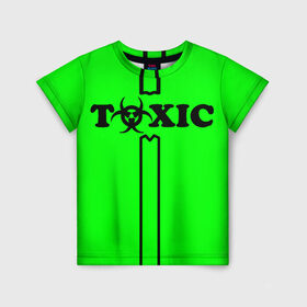 Детская футболка 3D с принтом toxic в Белгороде, 100% гипоаллергенный полиэфир | прямой крой, круглый вырез горловины, длина до линии бедер, чуть спущенное плечо, ткань немного тянется | toxic | противогаз | токсик | токсичный | ядовитый