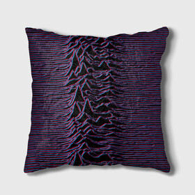 Подушка 3D с принтом Joy Division Glitch в Белгороде, наволочка – 100% полиэстер, наполнитель – холлофайбер (легкий наполнитель, не вызывает аллергию). | состоит из подушки и наволочки. Наволочка на молнии, легко снимается для стирки | Тематика изображения на принте: glitch | ian curtis | joy division | rock | unknown pleasures | глюк | иэн кёртис | рок