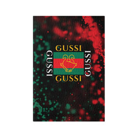 Обложка для паспорта матовая кожа с принтом GUSSI / ГУСИ в Белгороде, натуральная матовая кожа | размер 19,3 х 13,7 см; прозрачные пластиковые крепления | Тематика изображения на принте: anti | antibrand | brand | fashion | gucci | gusi | gussi | logo | meme | memes | анти | антибренд | бренд | гуси | гуччи | забавные | лого | логотип | мем | мемы | мода | прикол | приколы | прикольные | символ