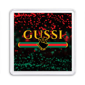 Магнит 55*55 с принтом GUSSI / ГУСИ в Белгороде, Пластик | Размер: 65*65 мм; Размер печати: 55*55 мм | anti | antibrand | brand | fashion | gucci | gusi | gussi | logo | meme | memes | анти | антибренд | бренд | гуси | гуччи | забавные | лого | логотип | мем | мемы | мода | прикол | приколы | прикольные | символ