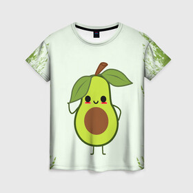 Женская футболка 3D с принтом Авокадо в Белгороде, 100% полиэфир ( синтетическое хлопкоподобное полотно) | прямой крой, круглый вырез горловины, длина до линии бедер | авокадо | веган | еда блогеров | мемы | минимализм | прикольные картинки | прикольные надписи | растение | смешное авокадо | фрукт