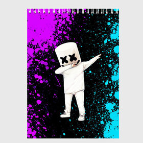 Скетчбук с принтом MARSHMELLO в Белгороде, 100% бумага
 | 48 листов, плотность листов — 100 г/м2, плотность картонной обложки — 250 г/м2. Листы скреплены сверху удобной пружинной спиралью | dj | marshmello | marshmellow | usa | америка | клуб | клубная музыка | мармело | маршмелло | маршмеллоу | музыка | музыкант