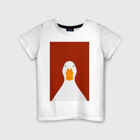 Детская футболка хлопок с принтом Утка в Белгороде, 100% хлопок | круглый вырез горловины, полуприлегающий силуэт, длина до линии бедер | иллюстрация | мем | мемы | рисунок | смешно | современно | утка