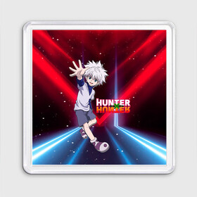 Магнит 55*55 с принтом Киллуа Hunter x Hunter в Белгороде, Пластик | Размер: 65*65 мм; Размер печати: 55*55 мм | Тематика изображения на принте: anime | hunter | hunter x hunter | killua | zoldyck | аниме | зодиак | охотник | охотники