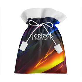 Подарочный 3D мешок с принтом Horizon Zero Dawn STRIPES в Белгороде, 100% полиэстер | Размер: 29*39 см | aloy | antasy girl | art | artwork | digital art | fantasy | horizon | horizon: zero dawn | landscape | tallneck | warrior fantasy | weapon | zero dawn
