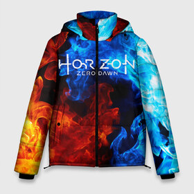 Мужская зимняя куртка 3D с принтом Horizon Zero Dawn FIRE в Белгороде, верх — 100% полиэстер; подкладка — 100% полиэстер; утеплитель — 100% полиэстер | длина ниже бедра, свободный силуэт Оверсайз. Есть воротник-стойка, отстегивающийся капюшон и ветрозащитная планка. 

Боковые карманы с листочкой на кнопках и внутренний карман на молнии. | aloy | antasy girl | art | artwork | digital art | fantasy | horizon | horizon: zero dawn | landscape | tallneck | warrior fantasy | weapon | zero dawn