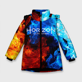 Зимняя куртка для девочек 3D с принтом Horizon Zero Dawn FIRE в Белгороде, ткань верха — 100% полиэстер; подклад — 100% полиэстер, утеплитель — 100% полиэстер. | длина ниже бедра, удлиненная спинка, воротник стойка и отстегивающийся капюшон. Есть боковые карманы с листочкой на кнопках, утяжки по низу изделия и внутренний карман на молнии. 

Предусмотрены светоотражающий принт на спинке, радужный светоотражающий элемент на пуллере молнии и на резинке для утяжки. | aloy | antasy girl | art | artwork | digital art | fantasy | horizon | horizon: zero dawn | landscape | tallneck | warrior fantasy | weapon | zero dawn