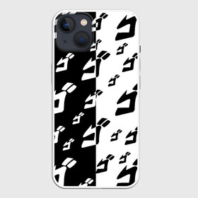 Чехол для iPhone 13 с принтом Паттерн ДжоДжо черно белый в Белгороде,  |  | anime | jojo | jojo’s bizarre adventure | аниме | анимэ | биззаре адвенчер | джо | джо джо | джоджо | джонатан джостар | дзёсукэ хигасиката | дзётаро кудзё | жожо | игги | кира | лого | манга | невероятные приключения