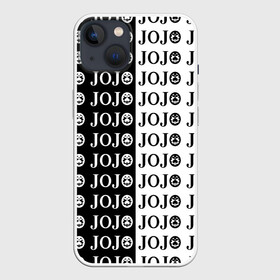 Чехол для iPhone 13 с принтом Логотип джо джо паттерн черно белый в Белгороде,  |  | anime | jojo | jojo’s bizarre adventure | аниме | анимэ | биззаре адвенчер | джо | джо джо | джоджо | джонатан джостар | дзёсукэ хигасиката | дзётаро кудзё | жожо | игги | кира | лого | манга | невероятные приключения