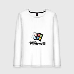 Женский лонгслив хлопок с принтом Windows 98 в Белгороде, 100% хлопок |  | microsoft | windows | windows98 | виндовс | майкрософт