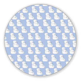 Коврик для мышки круглый с принтом Голубой мегамозг в Белгороде, резина и полиэстер | круглая форма, изображение наносится на всю лицевую часть | мем | мемы | мозг | прикол
