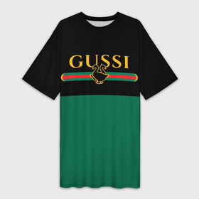 Платье-футболка 3D с принтом GUSSI   ГУСИ в Белгороде,  |  | anti | antibrand | brand | fashion | gucci | gusi | gussi | logo | meme | memes | анти | антибренд | бренд | гуси | гуччи | забавные | лого | логотип | мем | мемы | мода | прикол | приколы | прикольные | символ