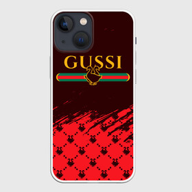 Чехол для iPhone 13 mini с принтом GUSSI   ГУСИ в Белгороде,  |  | anti | antibrand | brand | fashion | gucci | gusi | gussi | logo | meme | memes | анти | антибренд | бренд | гуси | гуччи | забавные | лого | логотип | мем | мемы | мода | прикол | приколы | прикольные | символ