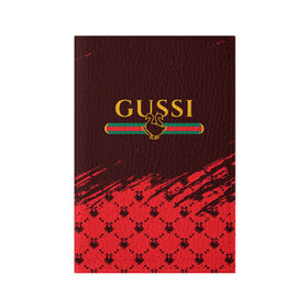 Обложка для паспорта матовая кожа с принтом GUSSI / ГУСИ в Белгороде, натуральная матовая кожа | размер 19,3 х 13,7 см; прозрачные пластиковые крепления | Тематика изображения на принте: anti | antibrand | brand | fashion | gucci | gusi | gussi | logo | meme | memes | анти | антибренд | бренд | гуси | гуччи | забавные | лого | логотип | мем | мемы | мода | прикол | приколы | прикольные | символ