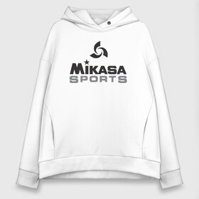 Женское худи Oversize хлопок с принтом MIKASA SPORTS в Белгороде, френч-терри — 70% хлопок, 30% полиэстер. Мягкий теплый начес внутри —100% хлопок | боковые карманы, эластичные манжеты и нижняя кромка, капюшон на магнитной кнопке | beach | mikasa | voleybal | volleyball | волебол | волейбол | волейболист | волейболистка | воллейбол | микаса | пляжный