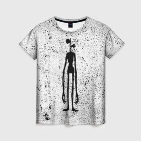Женская футболка 3D с принтом Сиреноголовый в Белгороде, 100% полиэфир ( синтетическое хлопкоподобное полотно) | прямой крой, круглый вырез горловины, длина до линии бедер | siren head | zombie | великан | гигант | голова | гранж | гуманоид | зверь | зомби | инопланетянин | клещни | криптид | мистика | монстр | нло | пришелец | сирена | скелет | страшный | существа | тень | титан