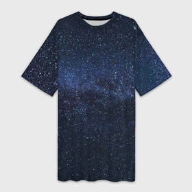 Платье-футболка 3D с принтом звездное небо в Белгороде,  |  | neon | space | stars | звезды | млечный путь