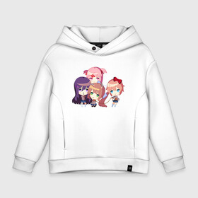 Детское худи Oversize хлопок с принтом Doki Doki Literature club!  в Белгороде, френч-терри — 70% хлопок, 30% полиэстер. Мягкий теплый начес внутри —100% хлопок | боковые карманы, эластичные манжеты и нижняя кромка, капюшон на магнитной кнопке | anime | anime game | doki doki | doki doki literature club | literature club | monika | natsuki | sayori | yuri | аниме | аниме игра | доки доки | доки доки литературный клуб | литературный клуб | моника | нацуки | саери | юри