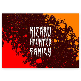 Поздравительная открытка с принтом KIZARU / КИЗАРУ в Белгороде, 100% бумага | плотность бумаги 280 г/м2, матовая, на обратной стороне линовка и место для марки
 | Тематика изображения на принте: family | haunted | kizaru | logo | music | rap | rapper | кизару | лого | логотип | логотипы | музыка | рэп | рэпер | рэперы | символ | символы | фэмили | хантед