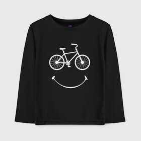 Детский лонгслив хлопок с принтом Велоулыбка мужской в Белгороде, 100% хлопок | круглый вырез горловины, полуприлегающий силуэт, длина до линии бедер | вело | велосипед | велосипедное | кататься | настроение | спорт | туризм | улыбка | хобби