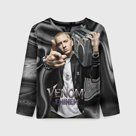 Детский лонгслив 3D с принтом Eminem-Venom в Белгороде, 100% полиэстер | длинные рукава, круглый вырез горловины, полуприлегающий силуэт
 | eminem | rap | venom eminem | рэп | хип хоп | эминем