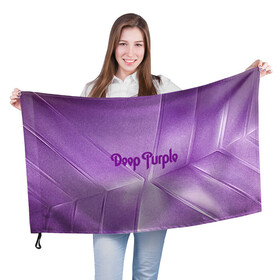 Флаг 3D с принтом Deep Purple в Белгороде, 100% полиэстер | плотность ткани — 95 г/м2, размер — 67 х 109 см. Принт наносится с одной стороны | deep | logo | purple | rock | whoosh | группа | знаменитости | лого | надпись | рок | текст