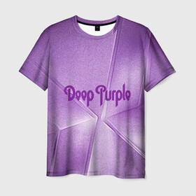 Мужская футболка 3D с принтом Deep Purple в Белгороде, 100% полиэфир | прямой крой, круглый вырез горловины, длина до линии бедер | deep | logo | purple | rock | whoosh | группа | знаменитости | лого | надпись | рок | текст