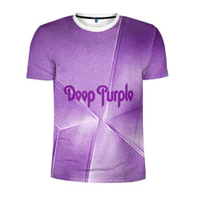 Мужская футболка 3D спортивная с принтом Deep Purple в Белгороде, 100% полиэстер с улучшенными характеристиками | приталенный силуэт, круглая горловина, широкие плечи, сужается к линии бедра | deep | logo | purple | rock | whoosh | группа | знаменитости | лого | надпись | рок | текст