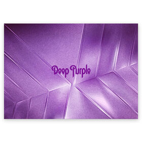Поздравительная открытка с принтом Deep Purple в Белгороде, 100% бумага | плотность бумаги 280 г/м2, матовая, на обратной стороне линовка и место для марки
 | deep | logo | purple | rock | whoosh | группа | знаменитости | лого | надпись | рок | текст