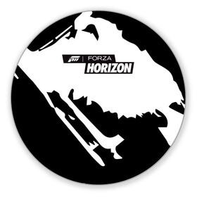 Коврик для мышки круглый с принтом Forza Horizon в Белгороде, резина и полиэстер | круглая форма, изображение наносится на всю лицевую часть | Тематика изображения на принте: fh4 | forza | games | horizon | playground | авто | гонки | горизонт | машины | сила | фестиваль | форза | хоризон